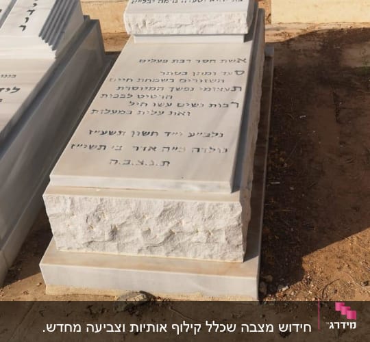 מצבות עם כיתוב בעברית בבית קברות